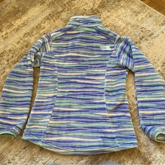 The North Face Osolita Zip Up Fleece Jacket Sweater Grapemist Blue Wavy Stripe:L - Picture 13 of 13